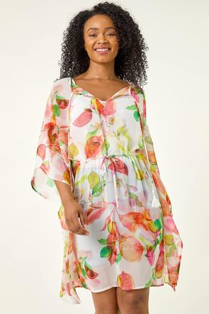 Roman Abstract Print Tie Cover Up