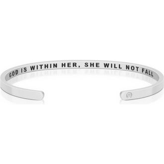 Mantra God Is Within Her, She Will Not Fall bracelet in Silver at Nordstrom