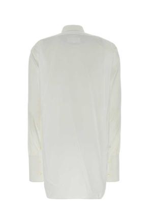 Maison Margiela Womens White Oxford Shirt Exterior: Cotton Camicie