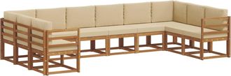 vidaXL Conjunto De Sof&aacute;s De Exterior 10 Uds. Natural Y Beige Vidaxl