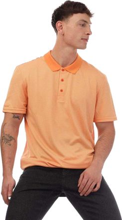 Lyle & Scott Heren Micro-Stripe Poloshirt (Oranje)