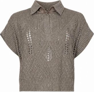 D.exterior Ronde hals knitwear - Dames - Ronde hals truien - Bruin - L - Truien & Vesten