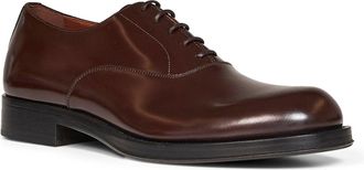 Dries Van Noten Mens Leather Derby Shoes Brown Calf Lace-Up Flat