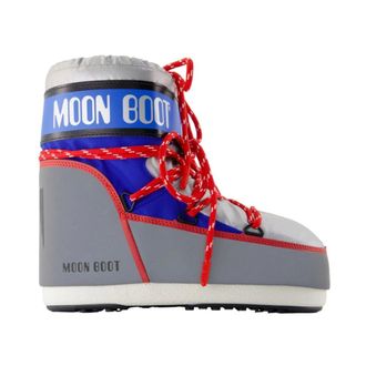 Moon Boot Schoenen, Dames, Veelkleurig, 36 EU, Leer, Icon Low Space Racing Enkellaarsjes
