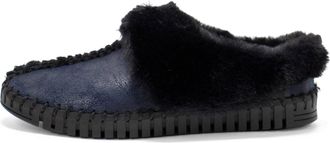 Eric Michael Womens Mina Faux-Fur Mules In Black