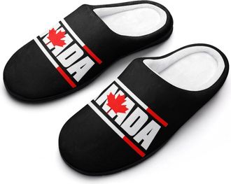Generic Canada Flag Funny Mens Cotton Slippers Soft Non-Slip Rubber Sole House Slipper Indoor Outdoor