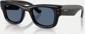 Ray-Ban Wayfarer Puffer - Occhiali da sole squadrati neri con lenti blu-Nero