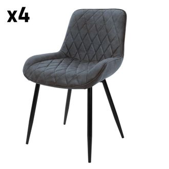 ML Design Lote de 4 sillas de acero, antracita