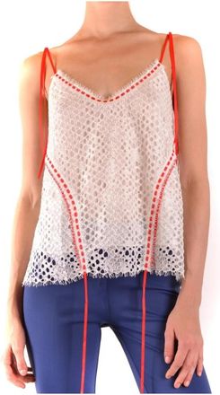 Pinko Sleeveless Top - Dames - Tops zonder mouwen - Wit - L - Katoen - Tops