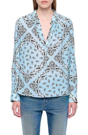 Zadig&Voltaire Tink Bandana Top in Bleu Oxford at Nordstrom, Size X-Small