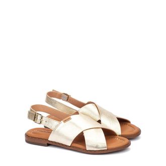 Pikolinos Valencia leren platte slingback sandalen