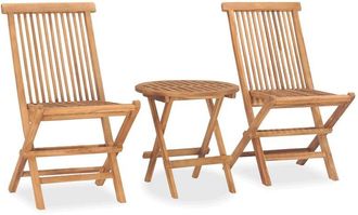 vidaXL Vidaxl - Set comedor de jardín plegable 3 piezas madera maciza de teca