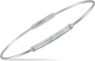 Luxury Bazaar 14K White Gold 0.37ct Diamond Bracelet MF03-111925