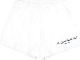 Sporty & Rich Shorts con vita elasticizzata e logo - Bianco