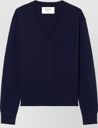 R&oacute;he merino wool fine-knit v-neck sweater