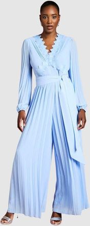 Coast Pleated Leg Tie Waist Jumpsuit in Cornflower Blue at Nordstrom, Size 12