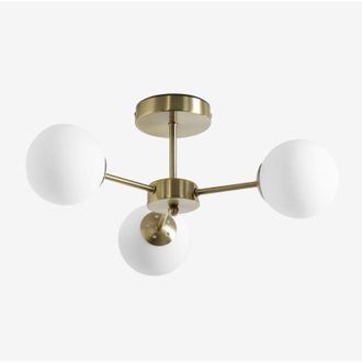 Sklum Plafoniera in ferro con 3 sfere di vetro Uvol SKLUM Dorato