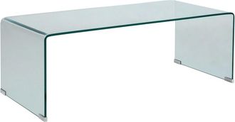 Oviala Mesa de centro de 110cm de largo en vidrio templado transparente