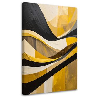Feeby Impresi&oacute;n De Imagen, L&iacute;neas Formas Amarillo Negro Dorado, 80x120