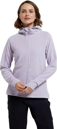 Mountain Warehouse Camber Womens Hooded Fleece - Lightweight Full-zip Sweatshirt Top with Front Pockets - For Spring Summer Camping, Outdoors, Travelling & Hiking Purple