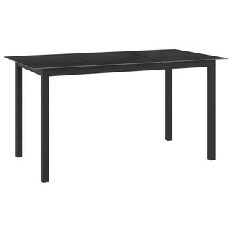 Berkfield Home 7 Piece Garden Dining Set Aluminium Anthracite in Black