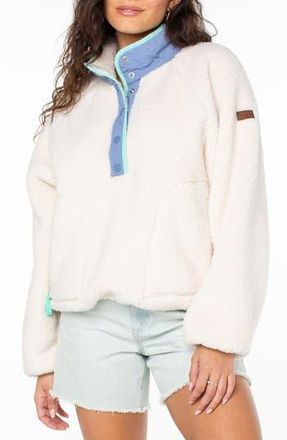 Roxy Kipsie Fleece Pullover in Egret at Nordstrom Rack, Size Xx-Large