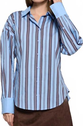Lost + Wander Parker Button Down Shirt In Blue Brown