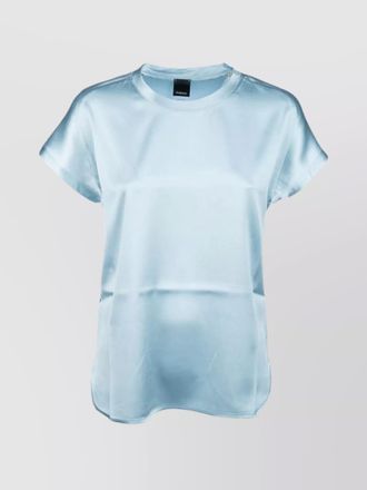 Pinko satin round neck short sleeve top