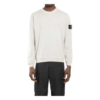 Stone Island Sweatshirts, male, Gray, Size: L Malfil&eacute; Fleece Old Effect Crewneck Sweatshirt
