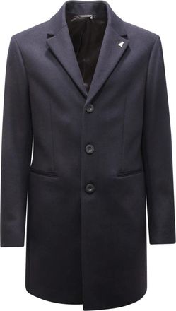 Patrizia Pepe Wollen Jas - Heren - Mantel - Blauw - L - Wol - Jassen