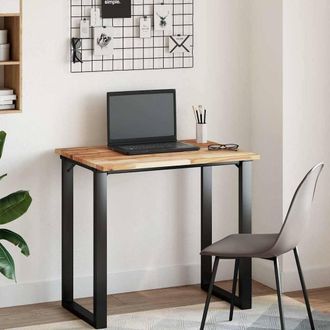 Berkfield Home Desk Top Oil Finished 80x60x2 cm Solid Wood Acacia in Brown | Size: 80 x 60 x 2 cm