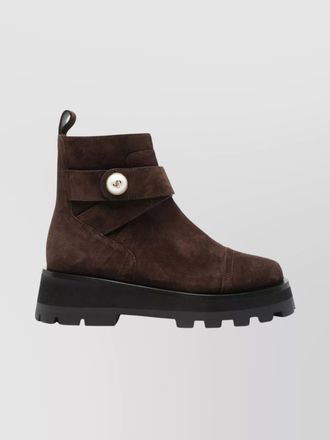 Jimmy Choo London suede faux pearl-embellished ankle boots