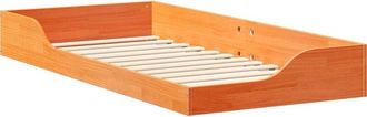 vidaXL Floor Bed Frame Wax brown 100 x 200 cm Solid pine wood Vidaxl
