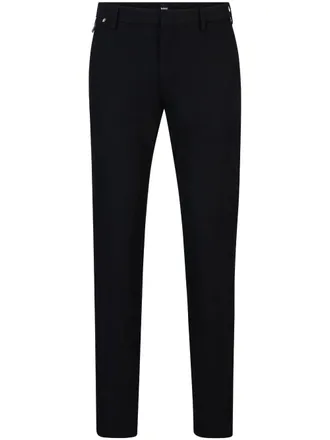 BOSS mid-rise slim-fit trousers - men - Cotton/Polyamide/Elastane - 46 - Black