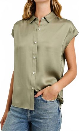 Rails Palmer Cap Sleeve Button Down Shirt In Mermaid