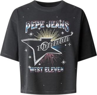 Pepe Jeans London Louise T-shirt - Dames - T-shirts - Zwart - XL - Tops