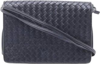 Bottega Veneta Pre-owned Cross Body Bags, female, Blue, Size: ONE SIZE Pre-owned Intrecciato Shoulder Bag