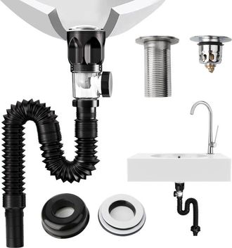 OEM Kit Bonde Lavabo - Sif&oacute;n Antiolor - Tubo Extensible 415-950 Mm - Filtro Pop-up - 1 Unidad