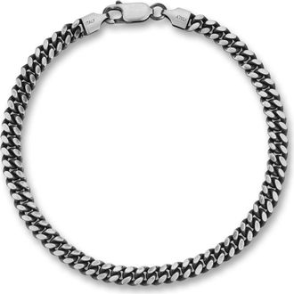 Yield of Men Mens Oxidized Sterling Silver Curb Chain Bracelet at Nordstrom Rack, Size 9.5