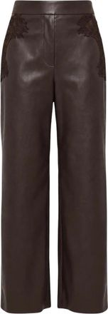 Pink Memories Broek - Dames - Leren Broeken - Bruin - 2XS - Leer - Broeken