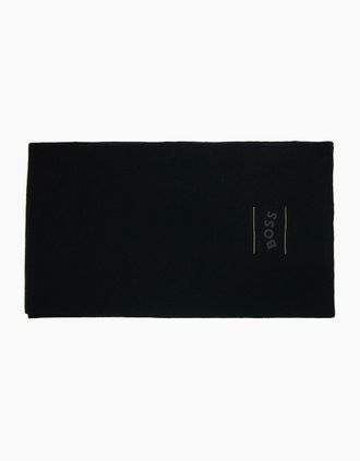 HUGO BOSS Mens Hugo Boss Aride Logo Scarf Black 001 - Beige - Size: OS