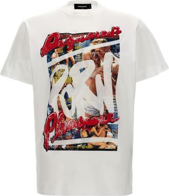 Dsquared2 White Rocco Print T-shirt
