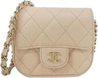 Chanel Pre-owned Leather chanel-bags - Dames - Vintage Mini Tas - Beige - ONE Size - Vintage