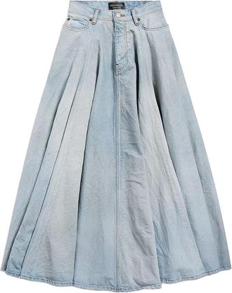 Balenciaga Dames, Rokken, Blauw, Maat: XS Katoen