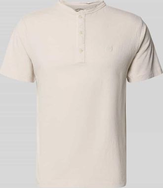 Superdry T-Shirt mit kurzer Knopfleiste in Ecru, Gr&ouml;&szlig;e XXL