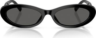 Tiffany & Co. 56mm Oval Sunglasses in Black /Dark Grey at Nordstrom