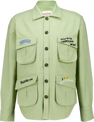 Baziszt Camicia con ricamo - Verde