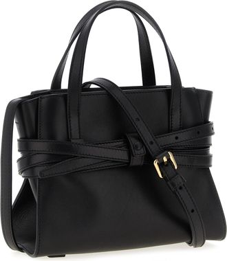 Moschino Womens Tie Me Top Handle Bag Black Polyester