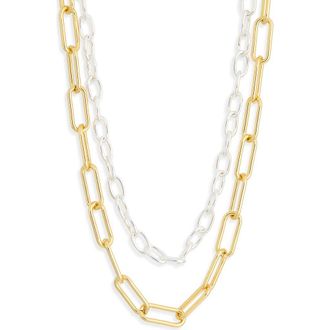 Argento Vivo Two-Tone Mixed Chain Layered Necklace in Gold/Silver at Nordstrom Rack
