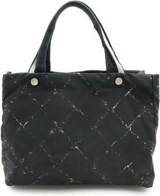 Chanel Pre-owned Tote Bags, female, Black, Size: ONE SIZE Pre-owned Vintage Nylon Tote Bag